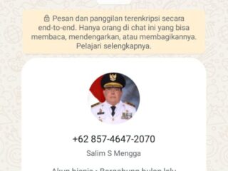 Peringatan! Penipu Berkedok Wagub Sulbar Menyasar Warga via WhatsApp